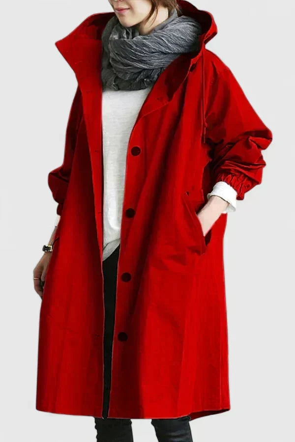 Cappotto Donna Oversize con Cappuccio Regolabile