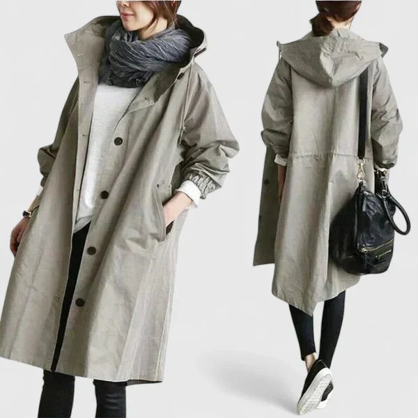 Cappotto Donna Oversize con Cappuccio Regolabile