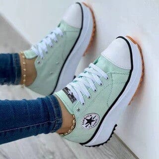 Sneakers Donna Platform in Tela con Suola Chunky