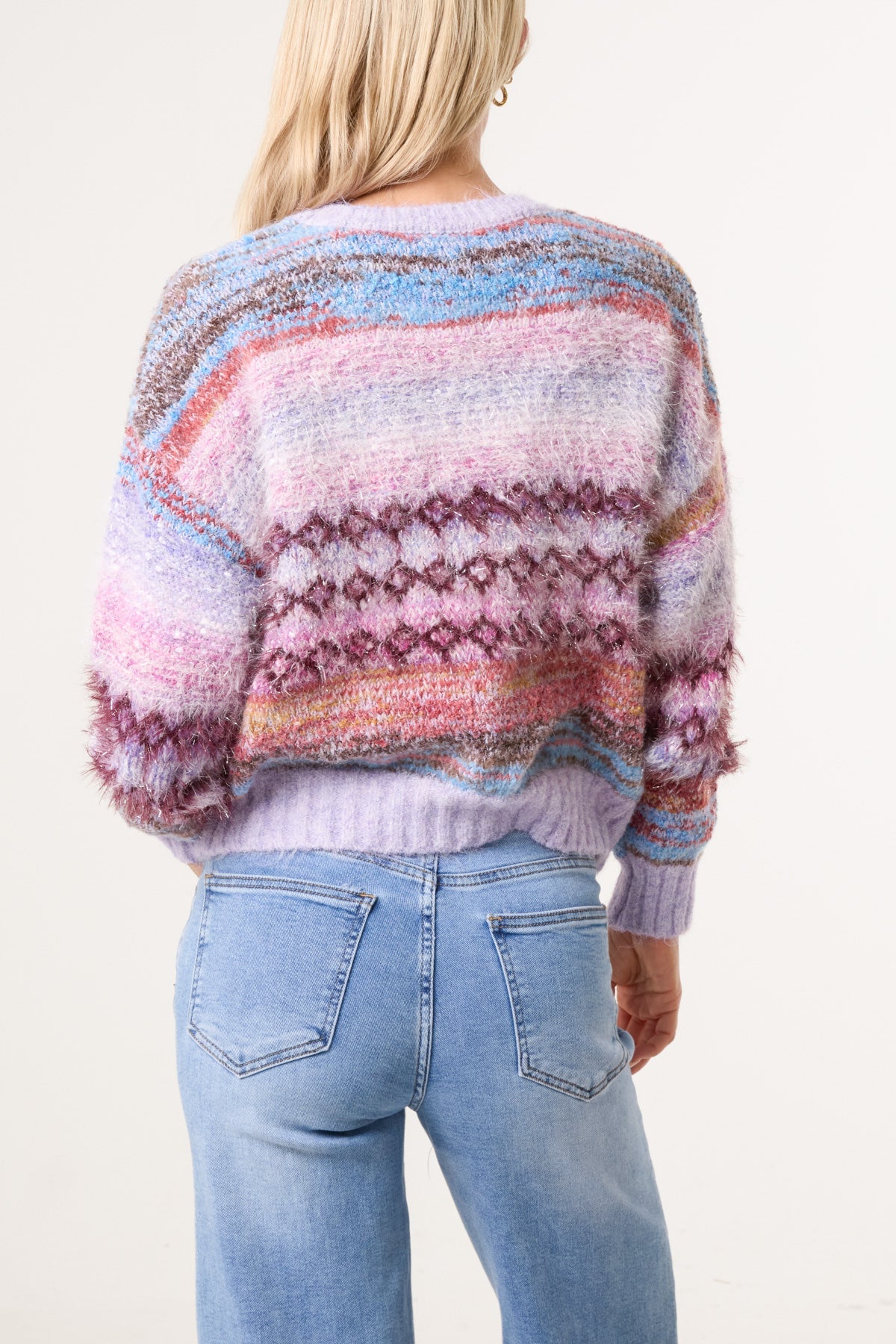 Maglione Donna a Righe Mélange in Misto Lana