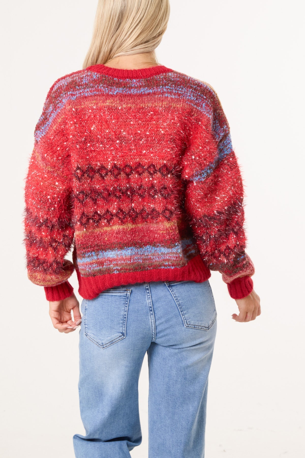 Maglione Donna a Righe Mélange in Misto Lana
