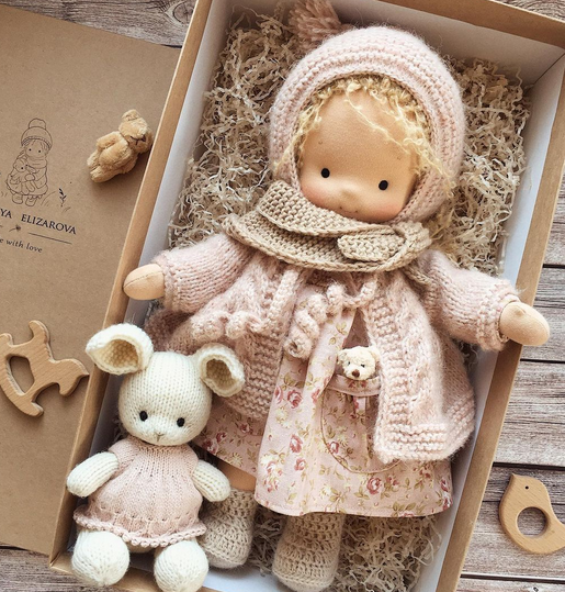 Bambola Waldorf Fatta a Mano, Gioco di Ruolo Personalizzabile 3+