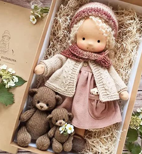 Bambola Waldorf Fatta a Mano, Gioco di Ruolo Personalizzabile 3+