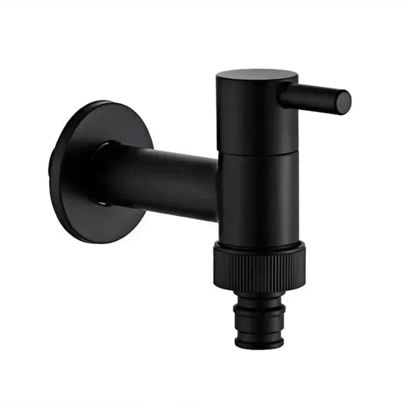 Rubinetto a Parete in Ottone Massiccio Nero Opaco per Cucina, Bagno e Giardino