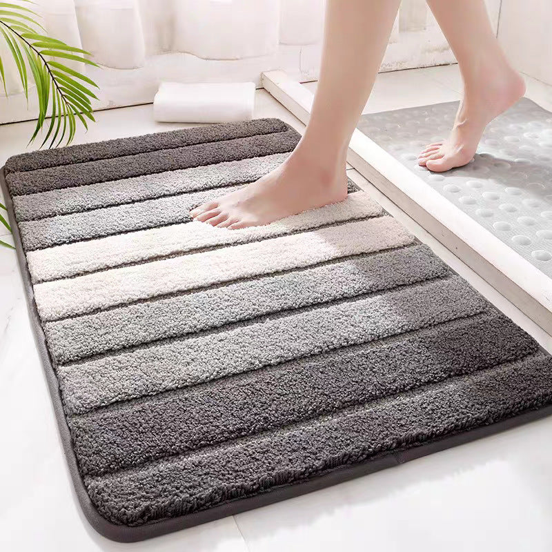 Tappeto Bagno Lavabile a Righe Effetto Soffice