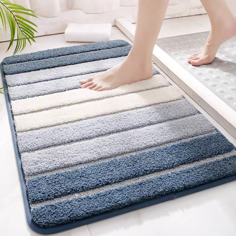 Tappeto Bagno Lavabile a Righe Effetto Soffice