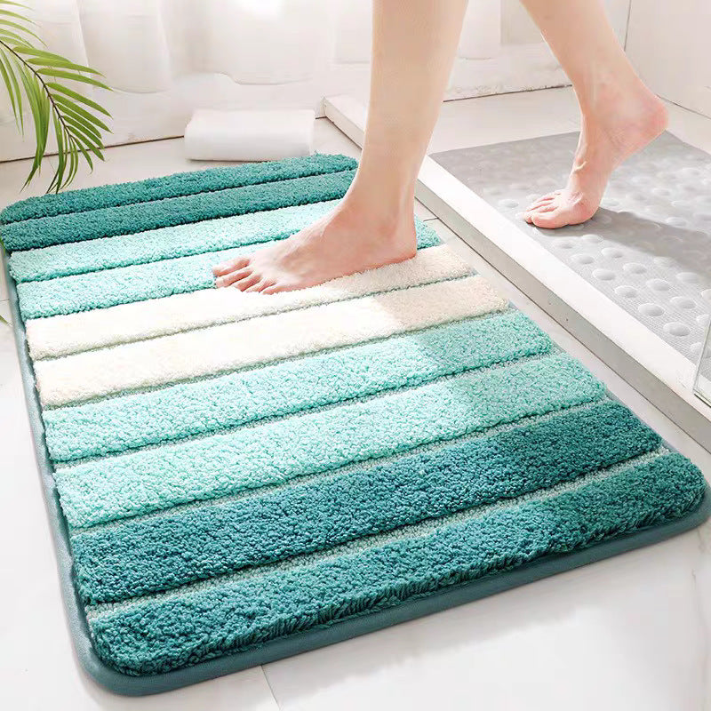 Tappeto Bagno Lavabile a Righe Effetto Soffice
