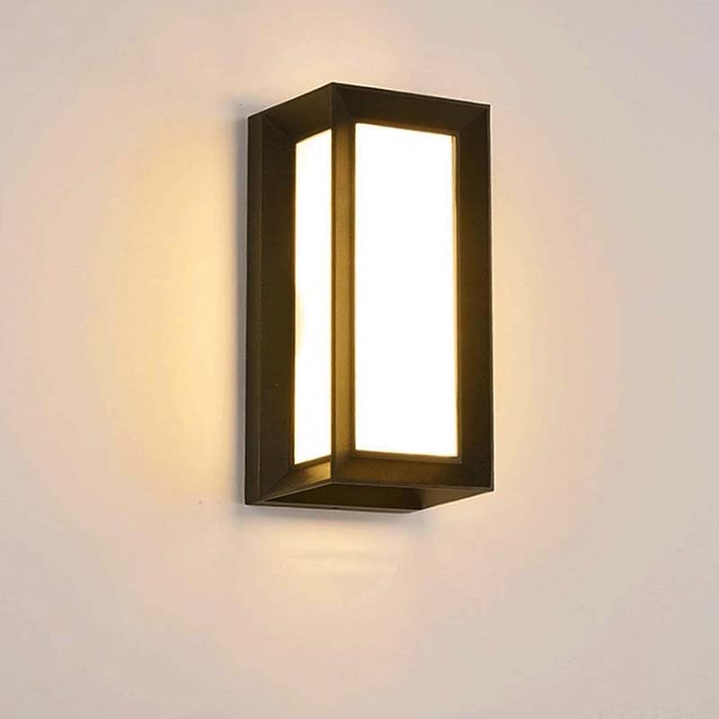 Applique da Esterno con Sensore di Movimento LED Nera Impermeabile