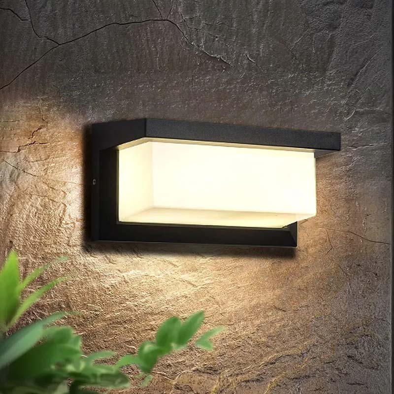 Applique da Esterno con Sensore di Movimento LED Nera Impermeabile