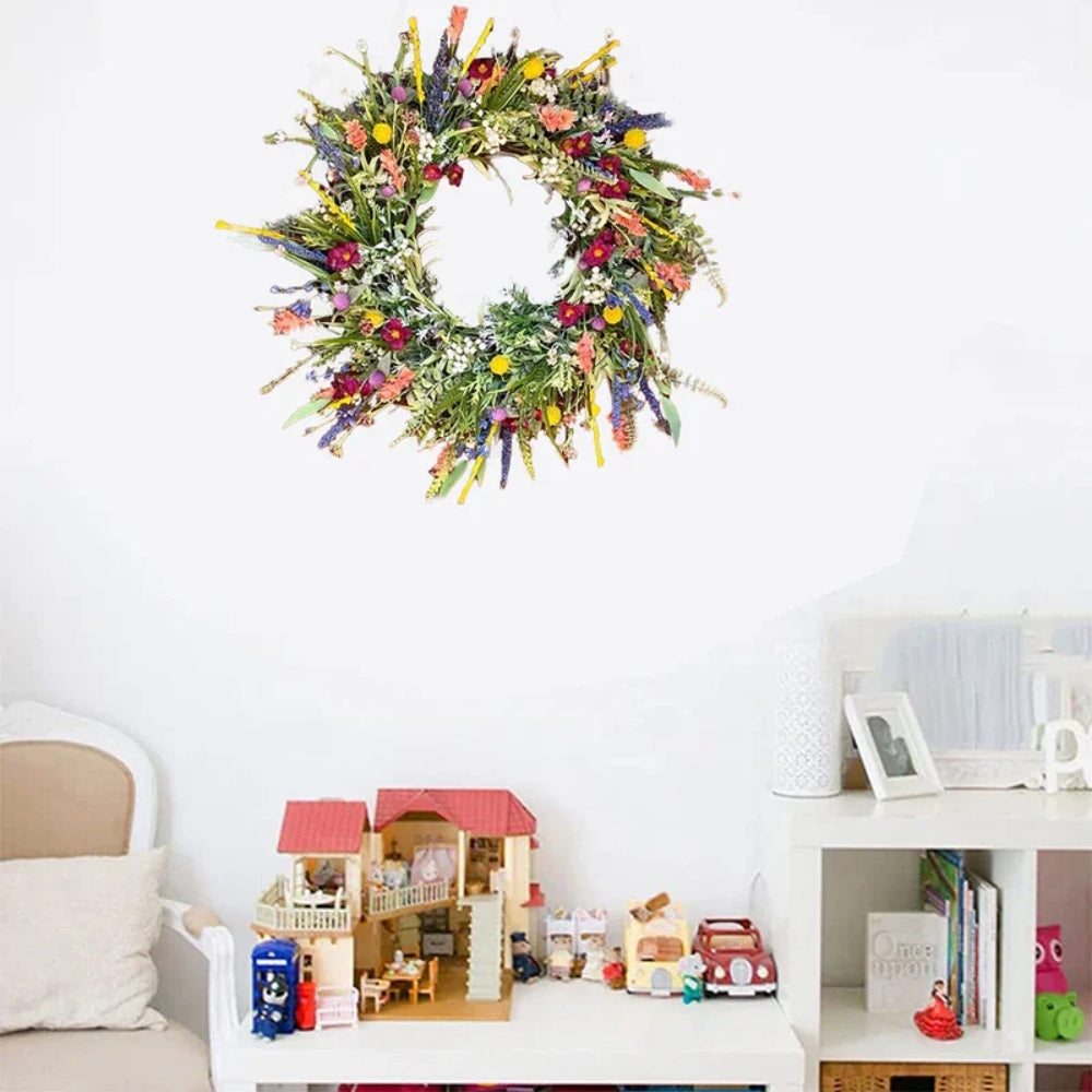 Ghirlanda Decorativa Floreale per Porta con Fiori Artificiali