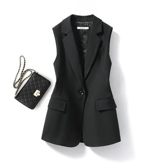 Abito Blazer Scollo a Revers per Donne – Senza Maniche, Adatto per Lavoro e Occasioni Speciali