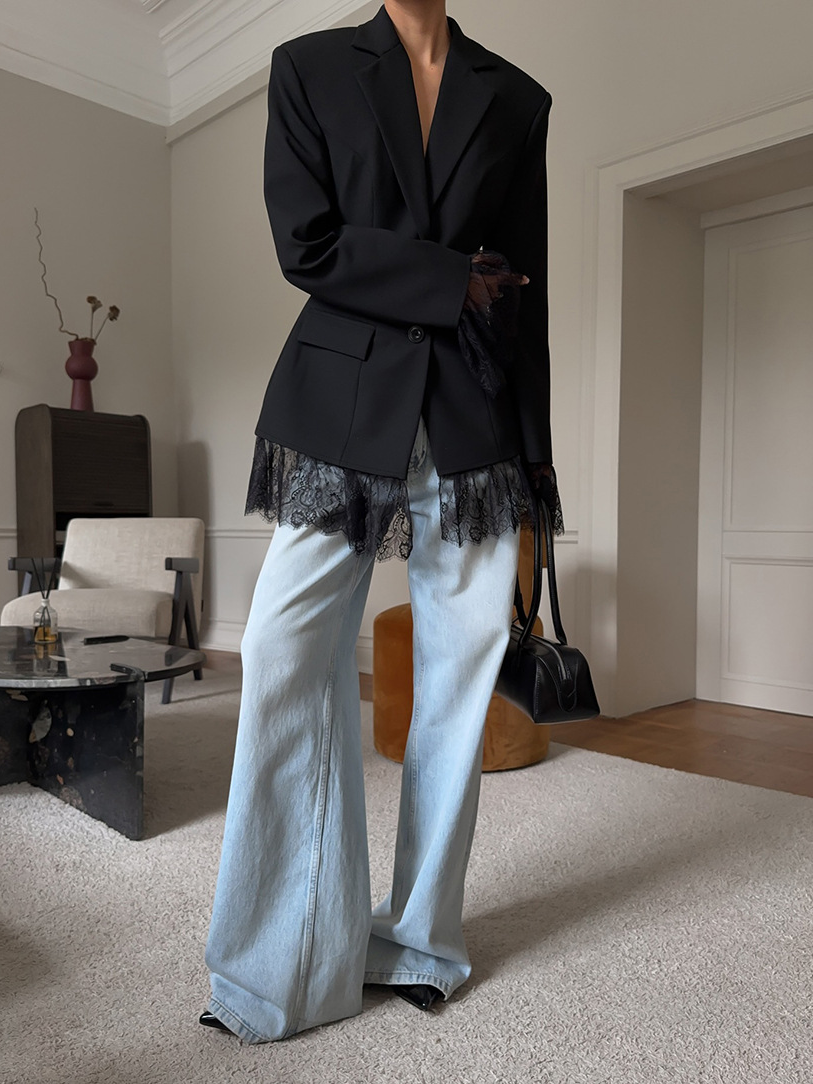 Blazer Donna in Pizzo, Vestibilità Regular