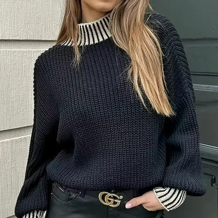 Donna - Maglione a collo alto a coste - Stile maglia accogliente