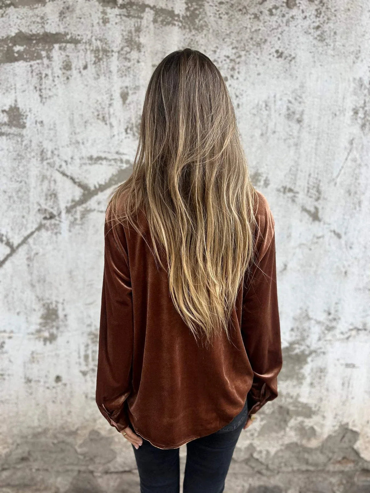 Camicia Donna in Velluto - Blusa Elegante Autunno Inverno
