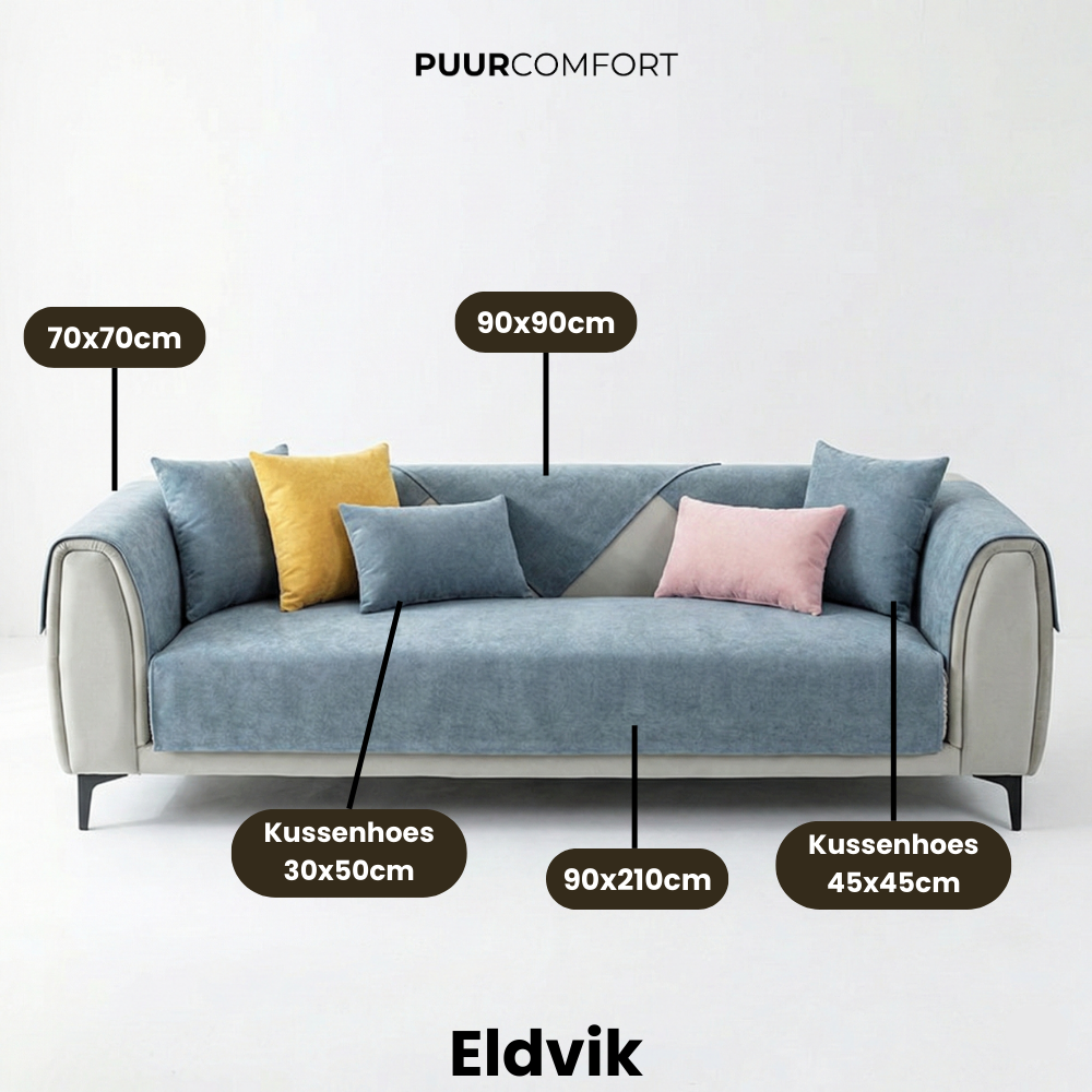 Copridivano in Chenille Antiscivolo con Fondo in Silicone
