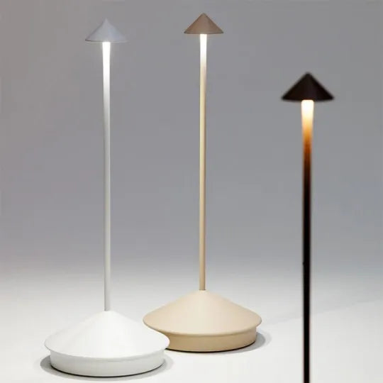 Lampada da Tavolo LED Ricaricabile Senza Fili Bianco e Oro