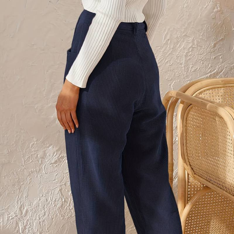 Donna - Pantaloni in corda - Morbido misto cotone - Vestibilità elegante e confortevole