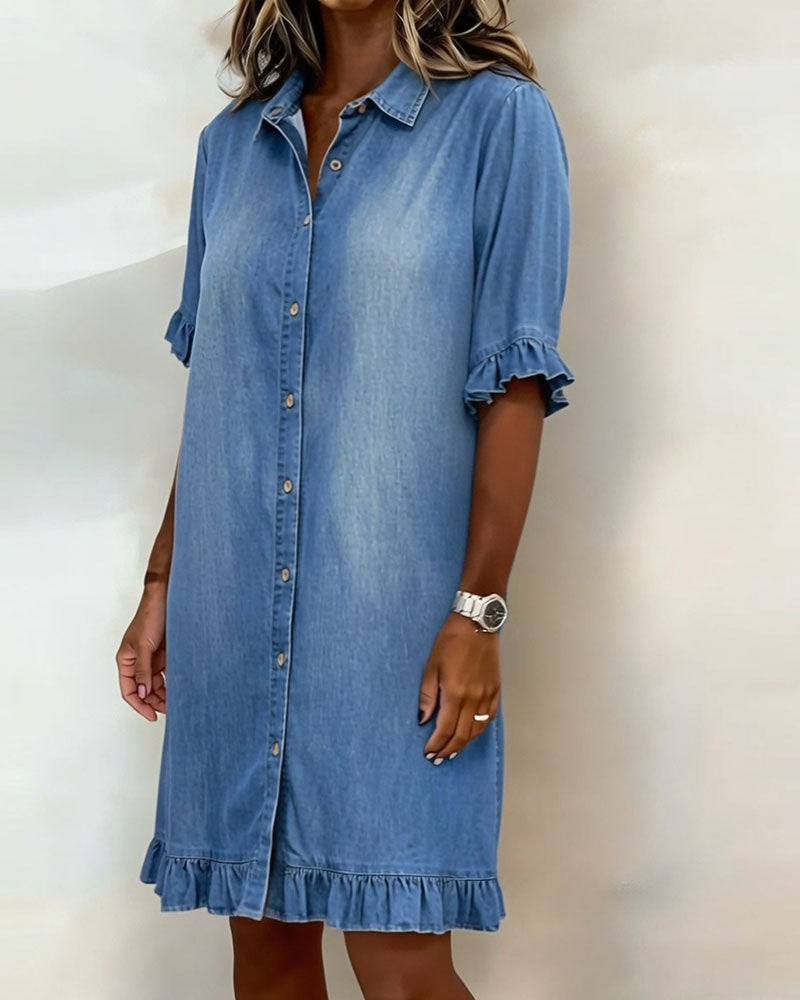 Abito Donna Scollo V – Casual con Rouches, Adatto per Primavera e Estate