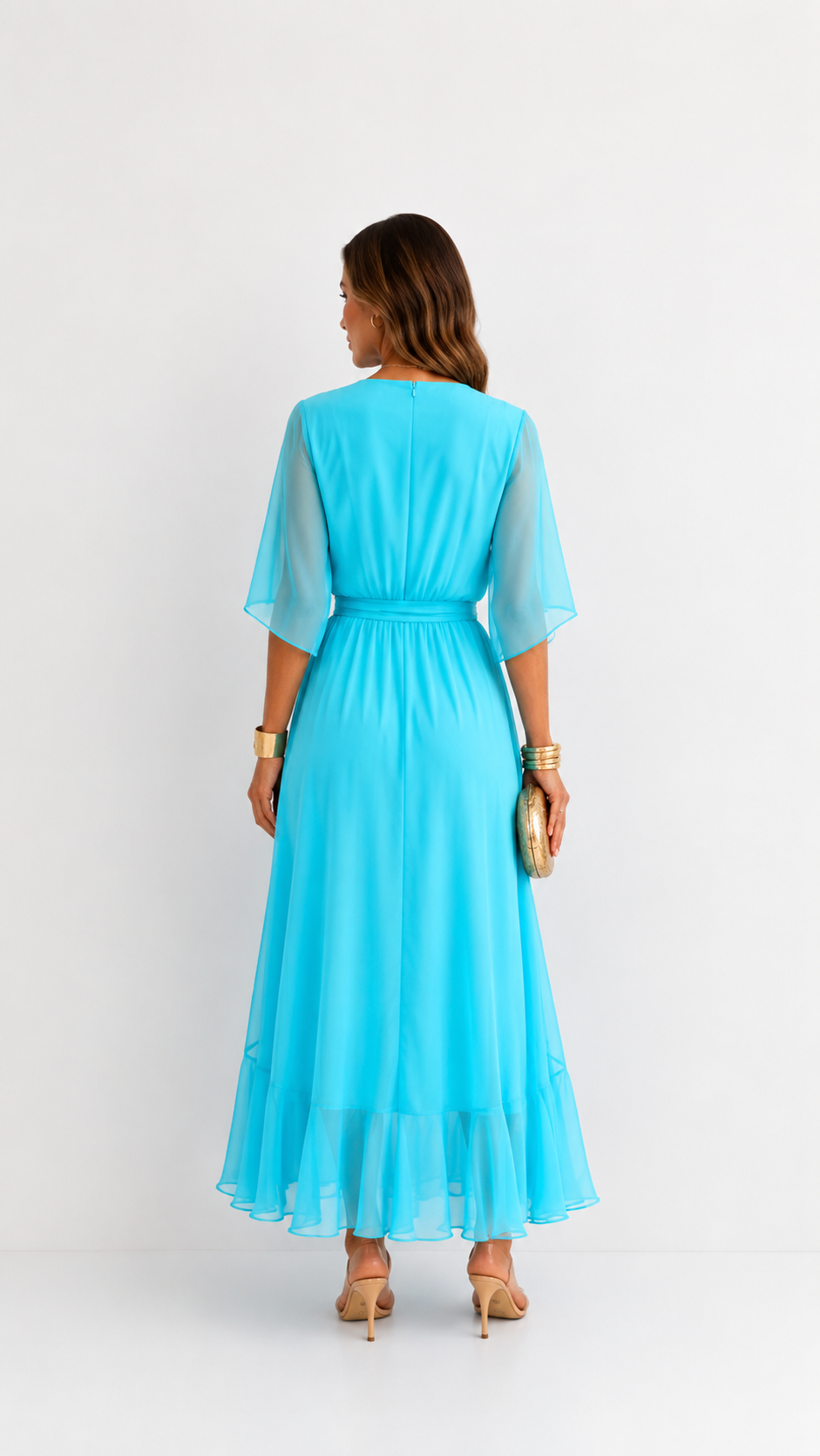 Abito Elegante da Donna a Portafoglio in Chiffon