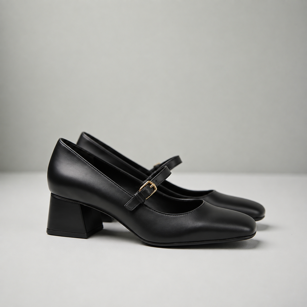 Scarpe Mary Jane con tacco nero