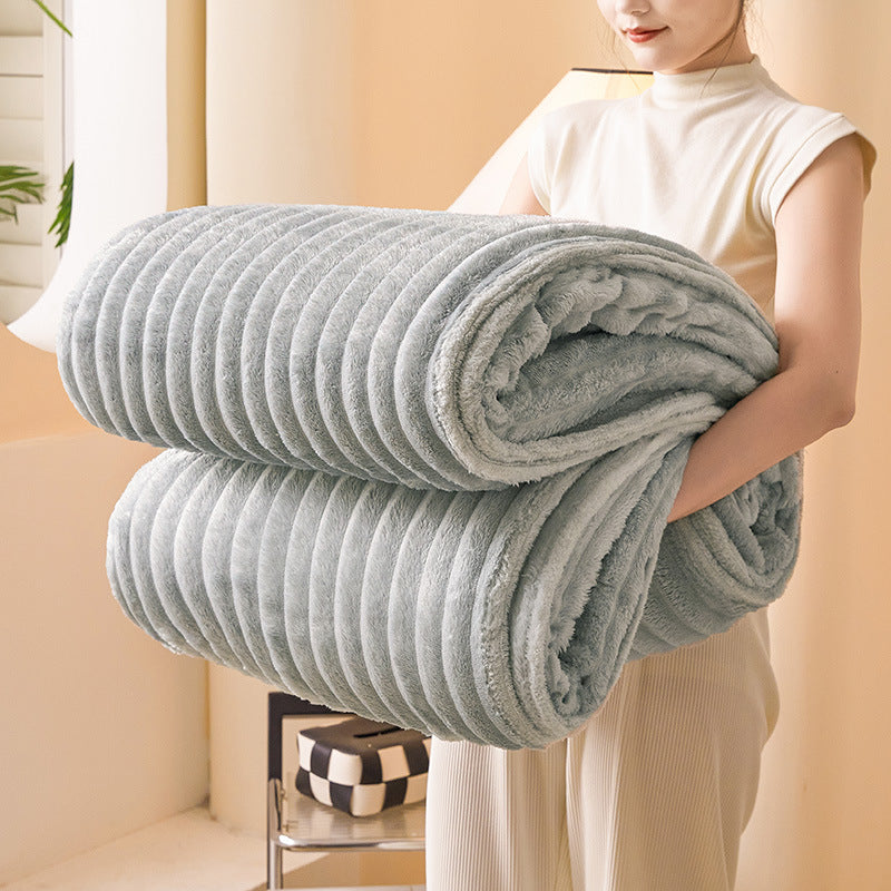 Plaid Coperta a Righe Rilievo per Letto e Divano