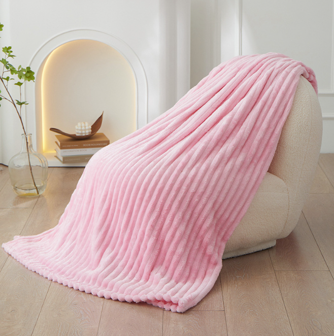 Plaid Coperta a Righe Rilievo per Letto e Divano