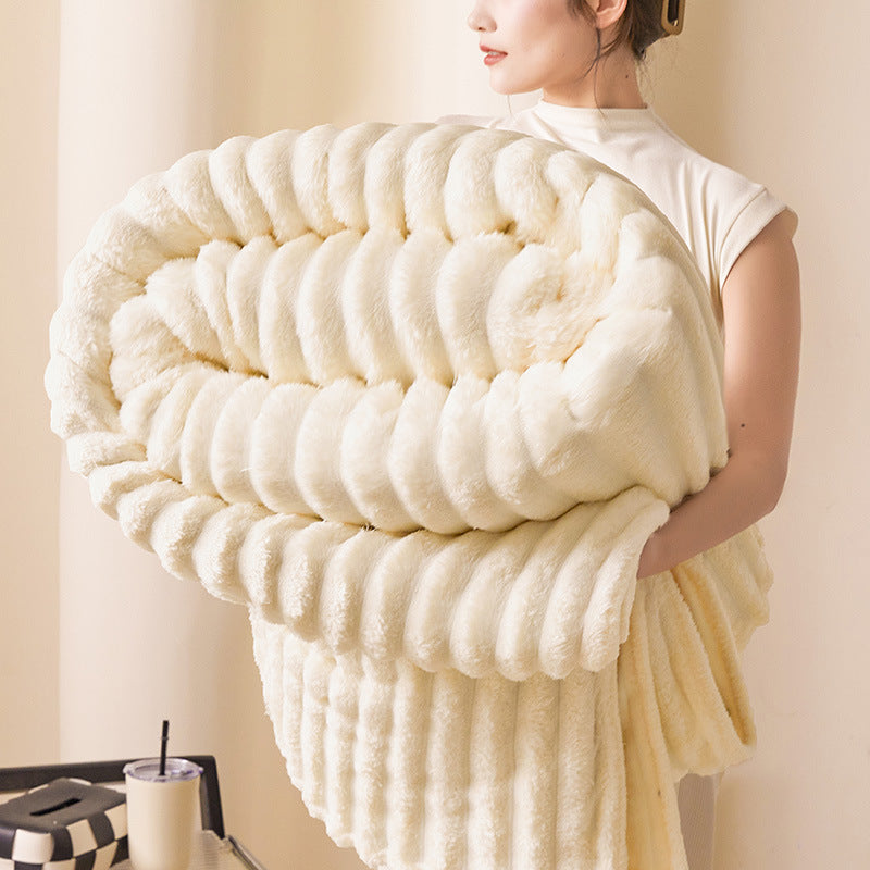 Plaid Coperta a Righe Rilievo per Letto e Divano