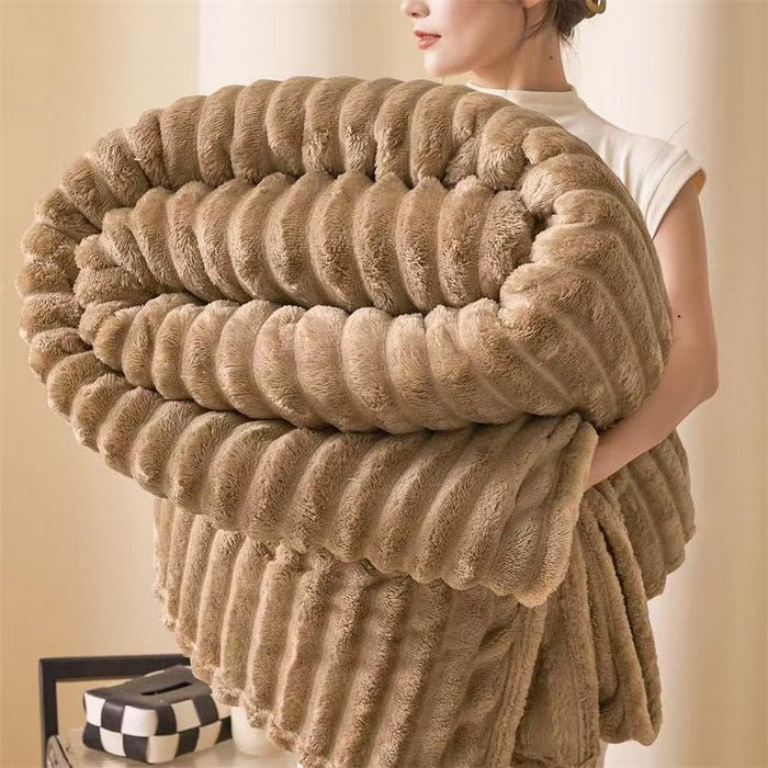 Plaid Coperta a Righe Rilievo per Letto e Divano