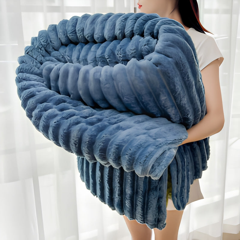 Plaid Coperta a Righe Rilievo per Letto e Divano