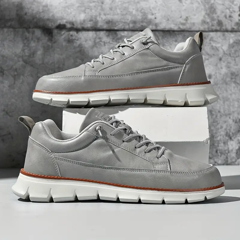 Sneaker Uomo in Pelle con Soletta Ortopedica Ammortizzata