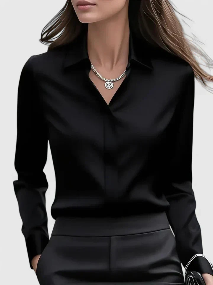 Camicetta Donna Elegante con Abbottonatura Nascosta da Ufficio