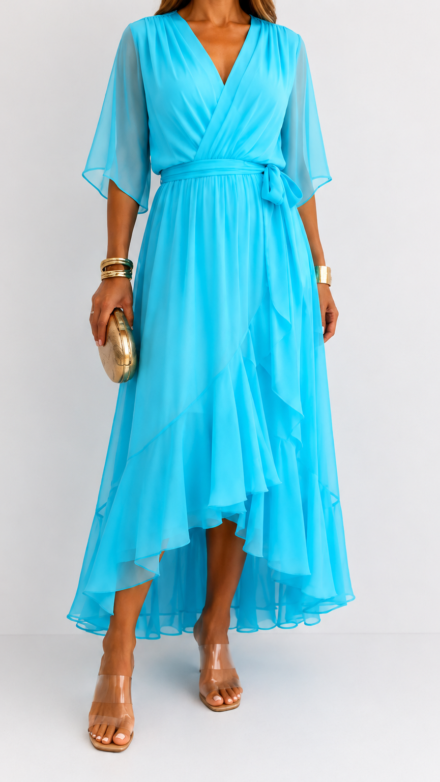 Abito Elegante da Donna a Portafoglio in Chiffon