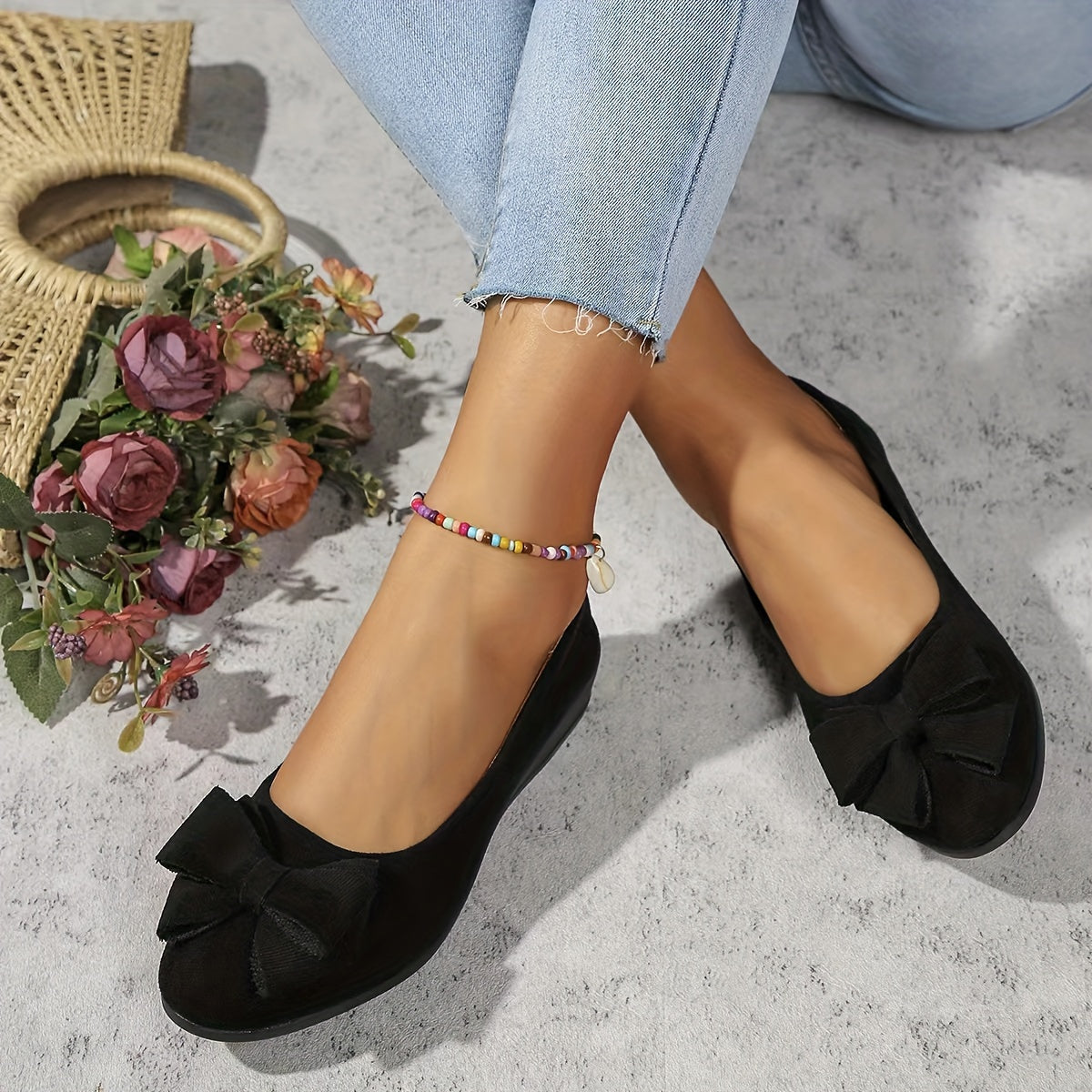 Ballerine Donna Ortopediche con Fiocco e Comfort Plantare