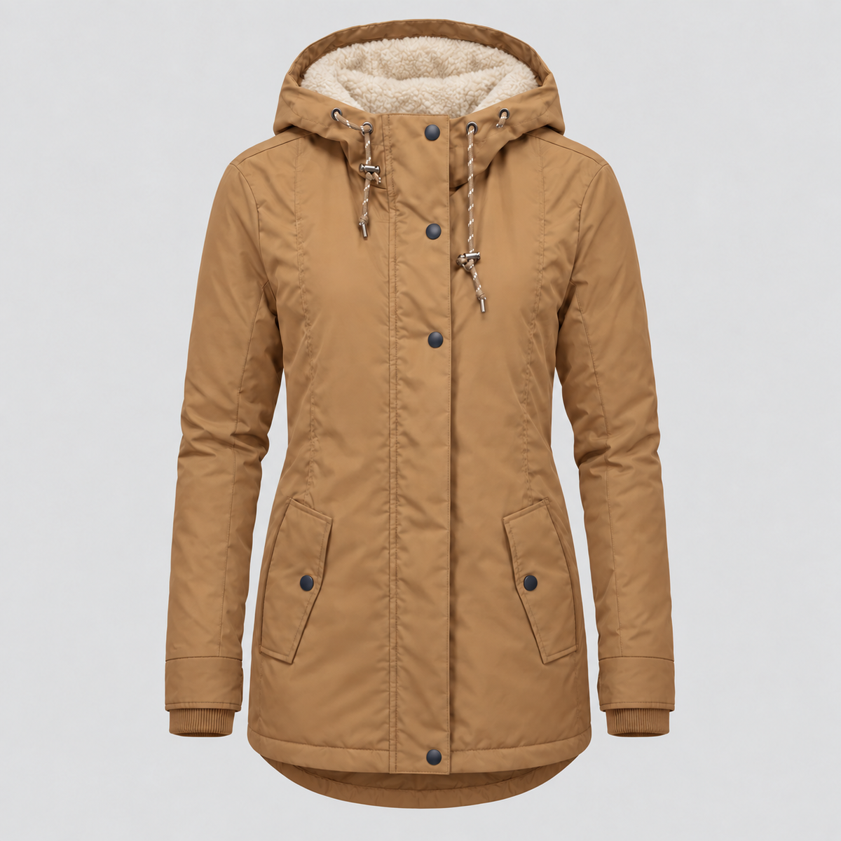 Cappotto Invernale Donna Lungo Impermeabile con Cappuccio Regolabile