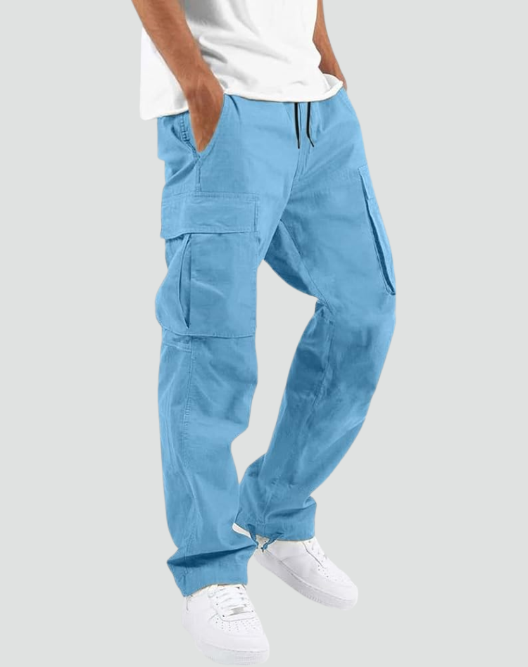 Pantaloni Cargo Uomo con Tasche Multiple e Vita Regolabile
