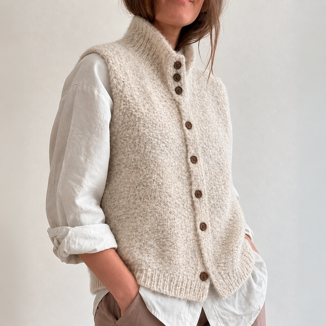 Gilet Senza Maniche da Donna – Nero, Gilet Casual per Sovrapposizioni in Spazi Domestici o di Lavoro