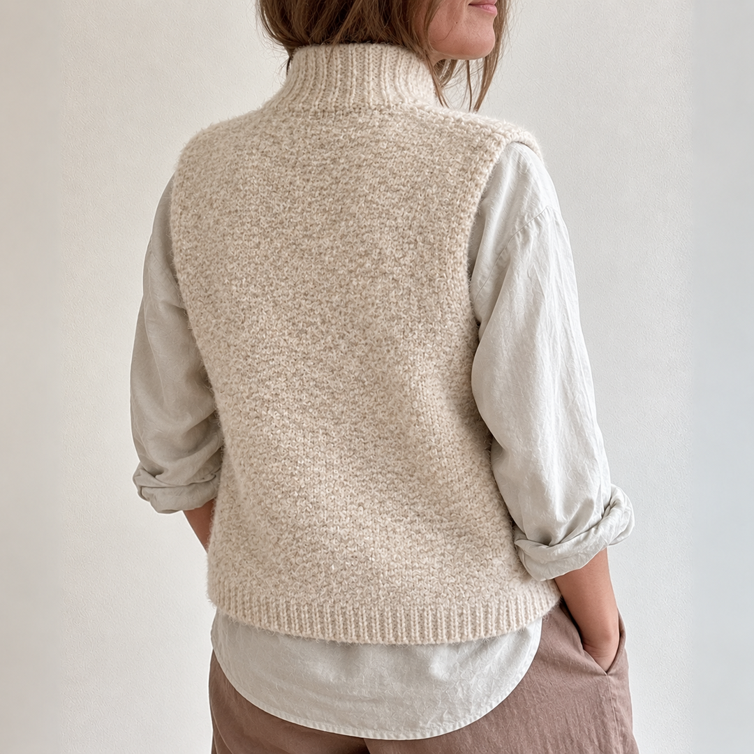 Gilet Senza Maniche da Donna – Nero, Gilet Casual per Sovrapposizioni in Spazi Domestici o di Lavoro