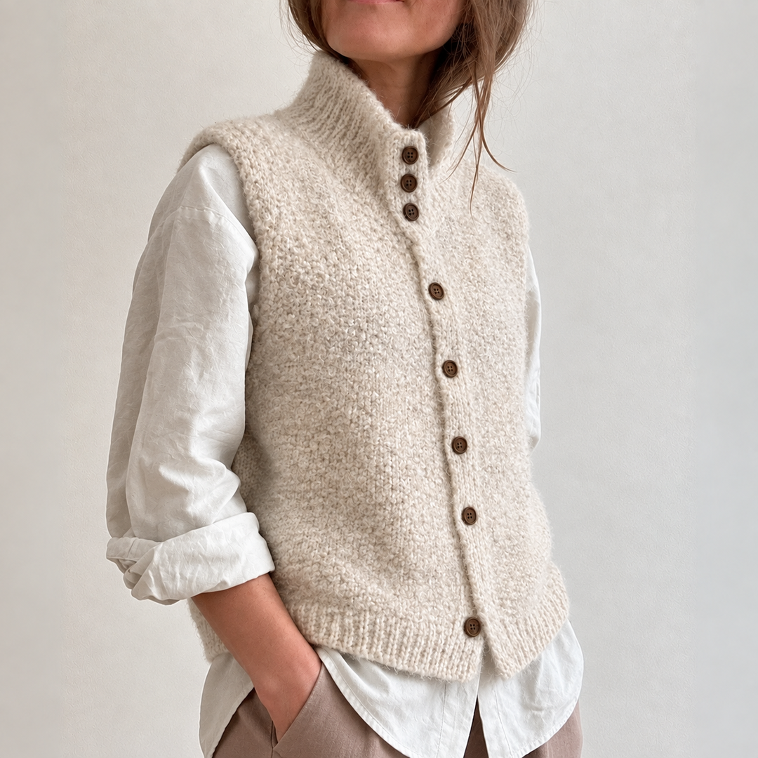 Gilet Senza Maniche da Donna – Nero, Gilet Casual per Sovrapposizioni in Spazi Domestici o di Lavoro