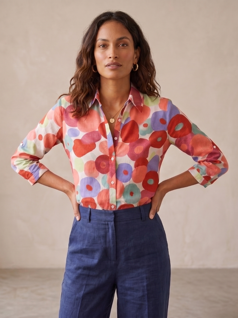 Blusa Donna Sottile – Con Bottoni, Adatta per Lavoro e Uso Quotidiano