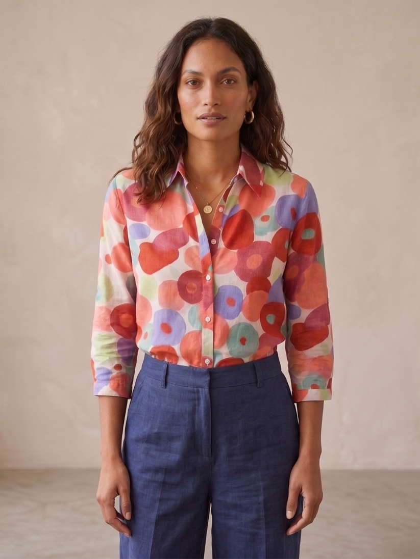 Blusa Donna Sottile – Con Bottoni, Adatta per Lavoro e Uso Quotidiano
