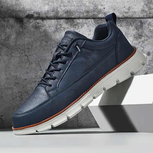 Sneaker Uomo in Pelle con Soletta Ortopedica Ammortizzata