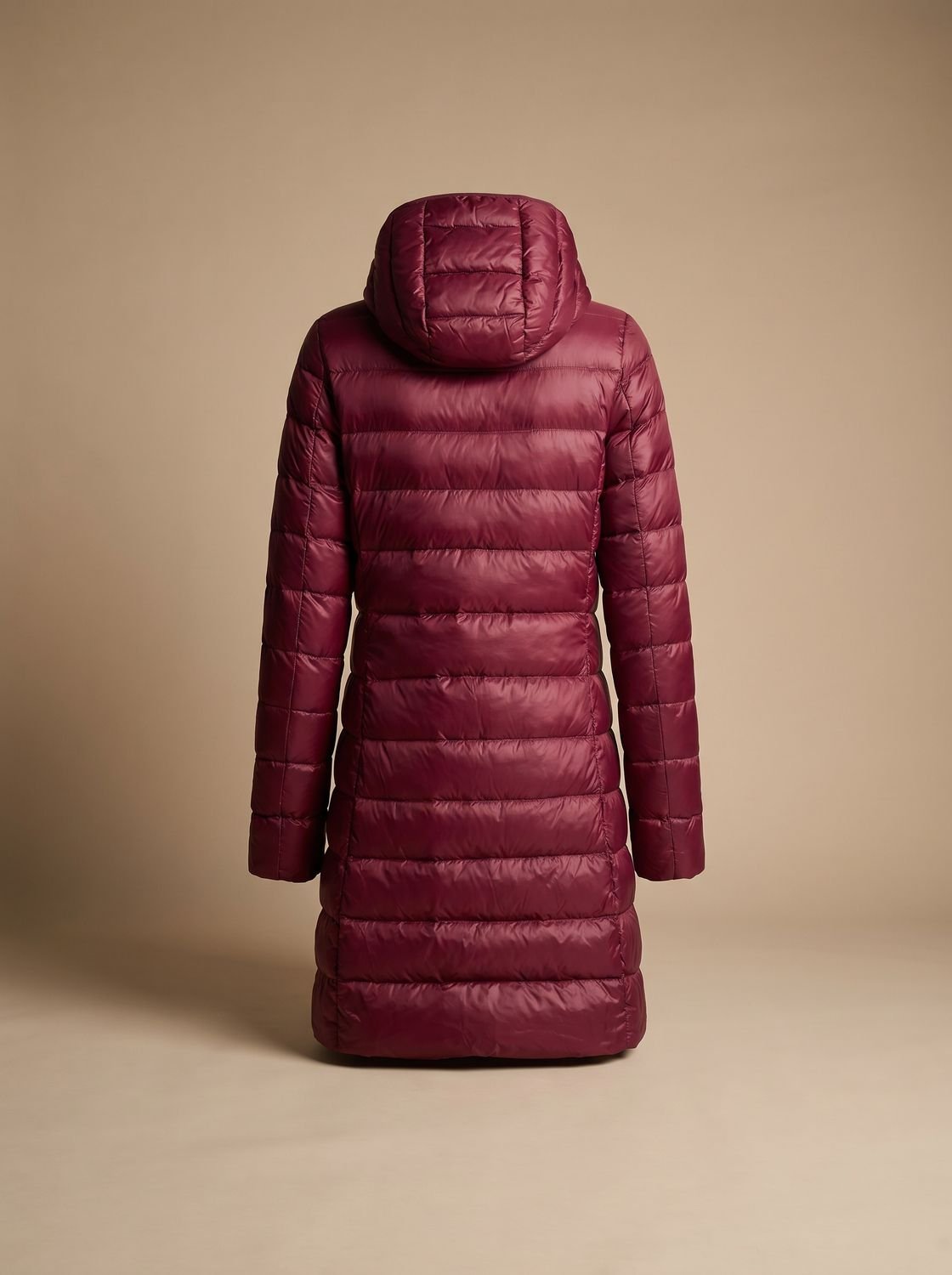 Piumino Lungo Donna con Cappuccio e Zip - Giacca Invernale Ultraleggera