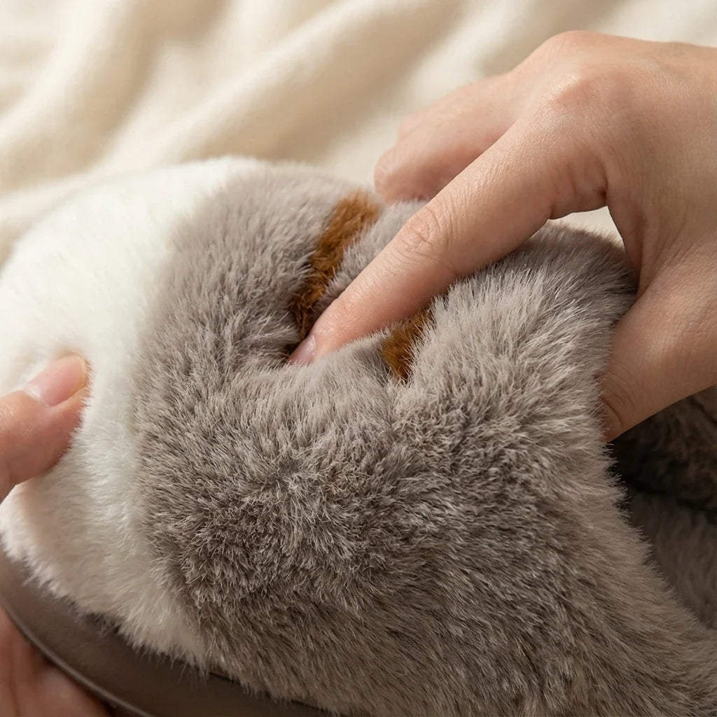 Pantofole Donna Invernali a Zampa di Gatto in Peluche