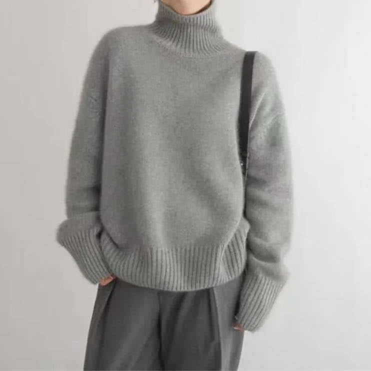 Maglione Donna Cashmere Collo Alto a Manica Lunga