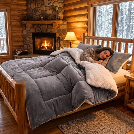 Coperta Invernale Pesante in Pile e Sherpa 420GSM