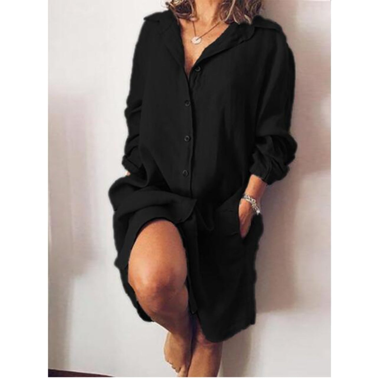 Blusa Dritta da Donna – Taglio Lungo, Adatta per Uso Casual e Lavorativo