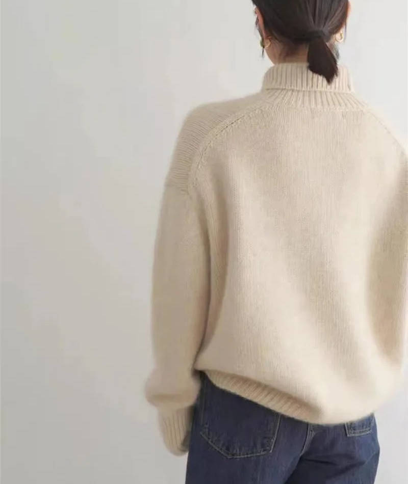 Maglione Donna Cashmere Collo Alto a Manica Lunga
