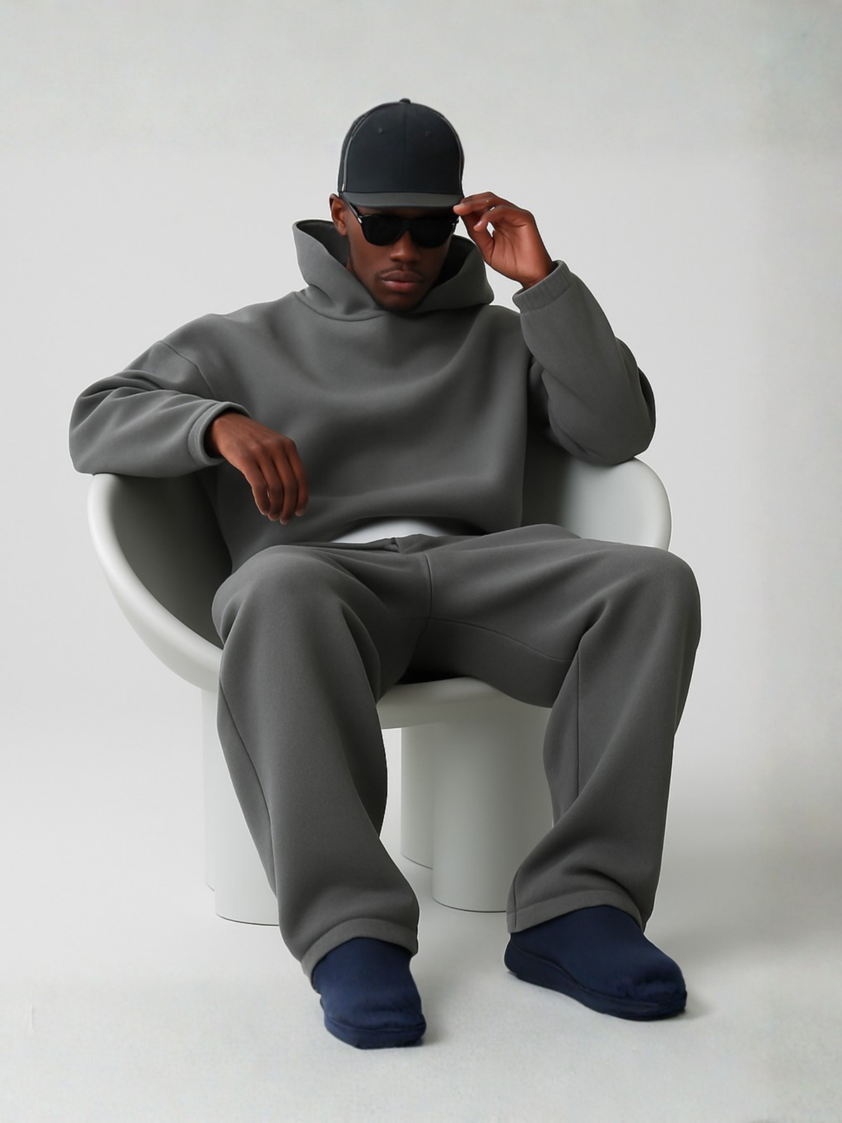 Tuta Uomo Oversize con Cappuccio - Felpa e Pantaloni Joggers