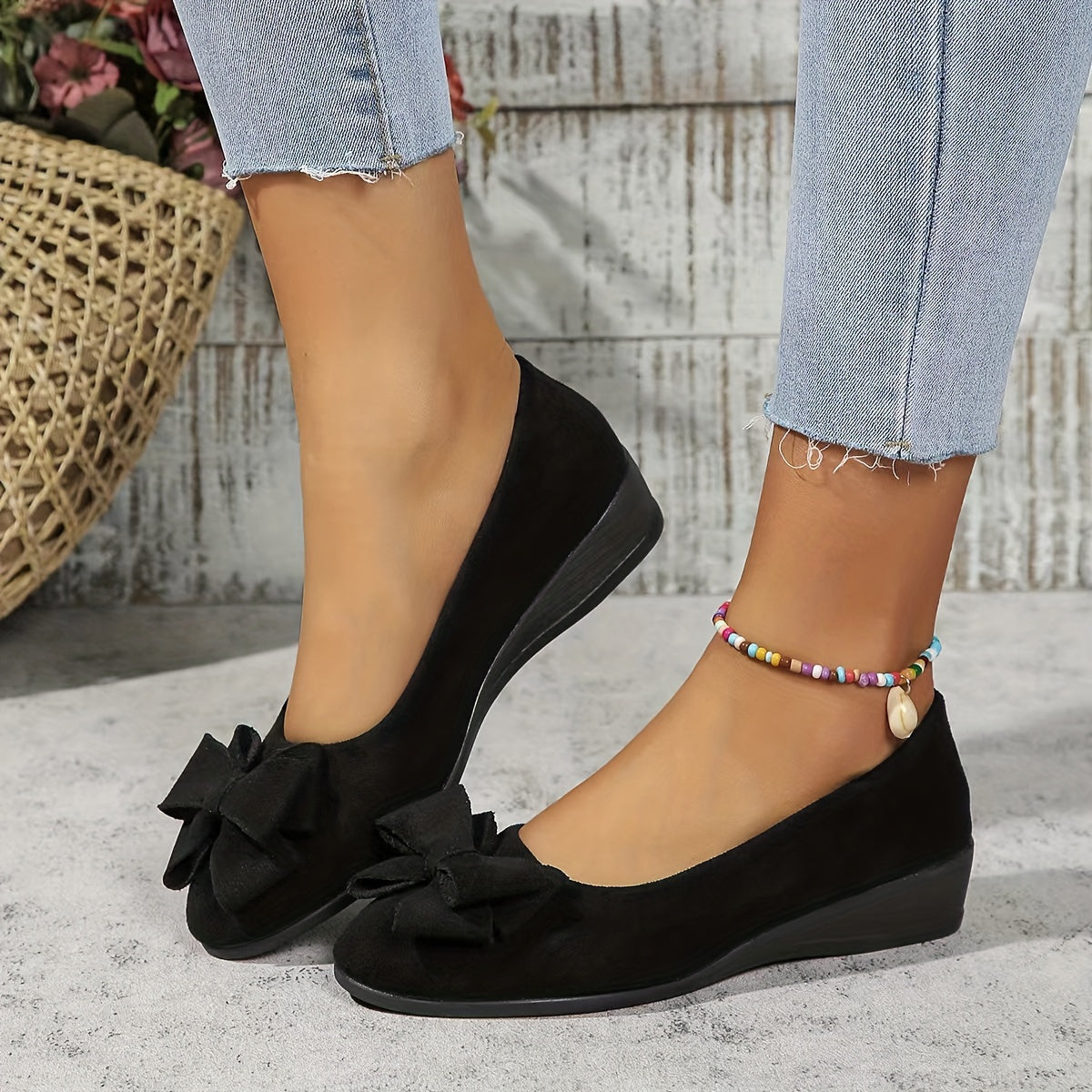 Ballerine Donna Ortopediche con Fiocco e Comfort Plantare