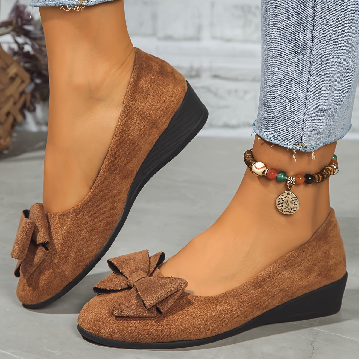 Ballerine Donna Ortopediche con Fiocco e Comfort Plantare